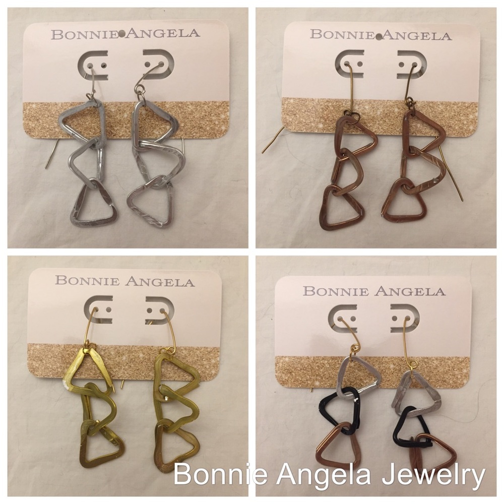 Small Triple Triangle Earrings